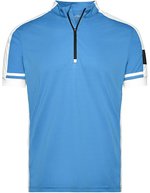 James&Nicholson Sportliches Bike-T-Shirt mit Half Zip, Black S, JN452 – Cobalt