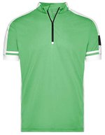 James&Nicholson Sportliches Bike-T-Shirt mit Half Zip, Black S, JN452 – Green