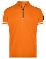 James&Nicholson Sportliches Bike-T-Shirt mit Half Zip, Black S, JN452 – Orange