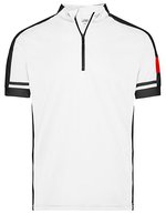 James&Nicholson Sportliches Bike-T-Shirt mit Half Zip, Black S, JN452 – White