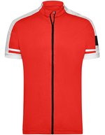 James&Nicholson Bike-T Full Zip mit Rückentasche für Herren, Black S, JN454 – Rouge