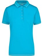 James&Nicholson Polo-Shirt mit Elastan, tailliert für Damen, Aqua/White S, JN568 – Bild 2