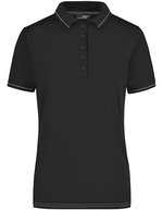 James&Nicholson Polo-Shirt mit Elastan, tailliert für Damen, Aqua/White S, JN568 – Black/White