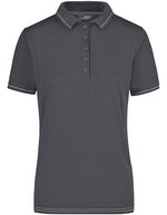James&Nicholson Polo-Shirt mit Elastan, tailliert für Damen, Aqua/White S, JN568 – Graphite (Solid)/White