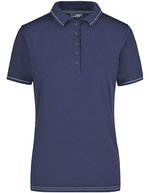 James&Nicholson Polo-Shirt mit Elastan, tailliert für Damen, Aqua/White S, JN568 – Navy/White