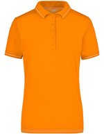 James&Nicholson Polo-Shirt mit Elastan, tailliert für Damen, Aqua/White S, JN568 – Orange/White