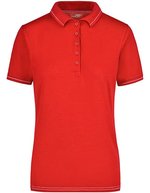 James&Nicholson Polo-Shirt mit Elastan, tailliert für Damen, Aqua/White S, JN568 – Red/White