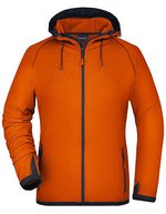 James&Nicholson Fleece Kapuzenjacke mit Reißverschluss für Damen, Aqua/Navy S, JN570 – Dark Orange/Carbon