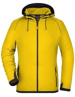 James&Nicholson Fleece Kapuzenjacke mit Reißverschluss für Damen, Aqua/Navy S, JN570 – Yellow/Carbon
