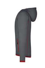 James&Nicholson Fleece Kapuzenjacke mit Alloverdruck für Herren, Aqua/Navy S, JN571 – Bild 5