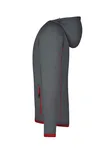 James&Nicholson Fleece Kapuzenjacke mit Alloverdruck für Herren, Carbon/Red L, JN571 – Bild 5