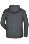 James&Nicholson Fleece Kapuzenjacke mit Alloverdruck für Herren, Dark Orange/Carbon S, JN571 – Bild 4