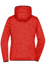 James&Nicholson Strick-Fleece Kapuzenjacke mit Teilungsnähten für Damen, Blue Melange/Black S, JN588 – Bild 4
