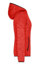 James&Nicholson Strick-Fleece Kapuzenjacke mit Teilungsnähten für Damen, Blue Melange/Black S, JN588 – Bild 6