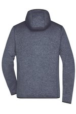 James&Nicholson Strick-Fleece Kapuzenjacke Melange für Herren, Blue Melange/Black S, JN589 – Bild 4