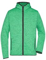 James&Nicholson Strick-Fleece Kapuzenjacke Melange für Herren, Blue Melange/Black S, JN589 – Green Melange/Black