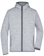 James&Nicholson Strick-Fleece Kapuzenjacke Melange für Herren, Blue Melange/Black S, JN589 – Light Melange/Carbon