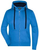 James&Nicholson Kapuzenjacke aus Baumwoll-Polyester für Damen, Black/Carbon S, JN594 – Cobalt/Navy