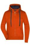 James&Nicholson Kapuzenjacke aus Baumwoll-Polyester für Damen, Red/Carbon L, JN594 – Bild 3