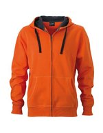 James&Nicholson Kapuzenjacke mit BIONIC®-Finish für Herren, Black/Carbon S, JN595 – Dark Orange/Carbon