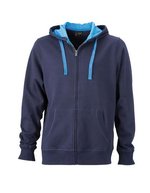 James&Nicholson Kapuzenjacke mit BIONIC®-Finish für Herren, Black/Carbon S, JN595 – Marine/Cobalt