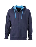 James&Nicholson Kapuzenjacke mit BIONIC®-Finish für Herren, Navy/Cobalt XL, JN595 – Bild 2