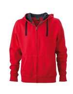 James&Nicholson Kapuzenjacke mit BIONIC®-Finish für Herren, Black/Carbon S, JN595 – Rouge/Carbone