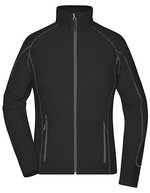 James&Nicholson Fleecejacke mit Struktur und Taschen für Damen, Aqua/Navy S, JN596 – Black/Carbon