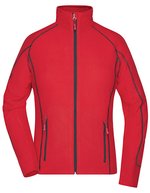 James&Nicholson Fleecejacke mit Struktur und Taschen für Damen, Aqua/Navy S, JN596 – Red/Carbon