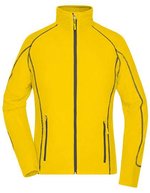 James&Nicholson Fleecejacke mit Struktur und Taschen für Damen, Aqua/Navy S, JN596 – Yellow/Carbon