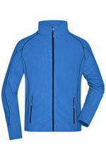 James&Nicholson Strukturierte Fleecejacke mit Reißverschlusstaschen, Aqua/Navy S, JN597 – Bild 3