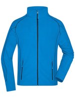 James&Nicholson Strukturierte Fleecejacke mit Reißverschlusstaschen, Aqua/Navy S, JN597 – Bild 2