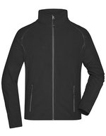 James&Nicholson Strukturierte Fleecejacke mit Reißverschlusstaschen, Aqua/Navy S, JN597 – Black/Carbon