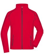 James&Nicholson Strukturierte Fleecejacke mit Reißverschlusstaschen, Aqua/Navy S, JN597 – Red/Carbon