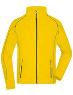 James&Nicholson Strukturierte Fleecejacke mit Reißverschlusstaschen, Aqua/Navy S, JN597 – Yellow/Carbon