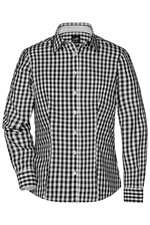 James&Nicholson Karobluse mit tailliertem Schnitt für Damen, Black/White XS, JN616 – Bild 1