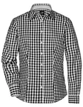 James&Nicholson Karobluse mit tailliertem Schnitt für Damen, Black/White L, JN616 – Bild 1