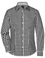 James&Nicholson Karobluse mit tailliertem Schnitt für Damen, Black/White XS, JN616 – Bild 2