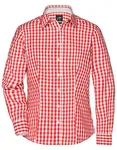 James&Nicholson Karobluse mit tailliertem Schnitt für Damen, Black/White L, JN616 – Dark Orange/White