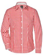 James&Nicholson Karobluse mit tailliertem Schnitt für Damen, Black/White XS, JN616 – Dark Orange/White