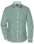 James&Nicholson Karobluse mit tailliertem Schnitt für Damen, Black/White L, JN616 – Forest Green/White