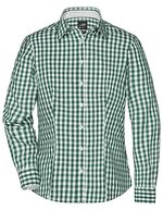 James&Nicholson Karobluse mit tailliertem Schnitt für Damen, Black/White XS, JN616 – Forest Green/White