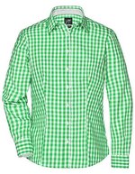 James&Nicholson Karobluse mit tailliertem Schnitt für Damen, Black/White XS, JN616 – Green/White