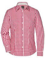 James&Nicholson Karobluse mit tailliertem Schnitt für Damen, Black/White XS, JN616 – Red/White