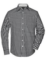 James&Nicholson Karoshirt mit Uni-Einsätzen und Brusttasche, Black/White S, JN617 – Bild 2