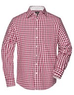 James&Nicholson Karoshirt mit Uni-Einsätzen und Brusttasche, Black/White S, JN617 – Bordeaux/Bianco