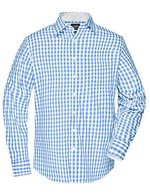 James&Nicholson Karoshirt mit Uni-Einsätzen und Brusttasche, Black/White S, JN617 – Glacier Blue/White