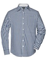 James&Nicholson Karoshirt mit Uni-Einsätzen und Brusttasche, Black/White S, JN617 – Blu navy/Bianco