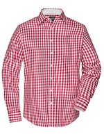 James&Nicholson Karoshirt mit Uni-Einsätzen und Brusttasche, Black/White S, JN617 – Rosso/Bianco
