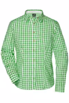 James&Nicholson Damen-Bluse im Trachtenlook mit Knöpfen, Green/White XS, JN637 – Bild 3